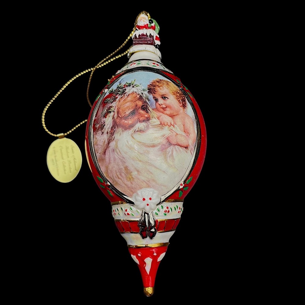 2000 Bradford Edition Ornament Santa‎ Millennial  The Spirit Of Christmas 5.75"